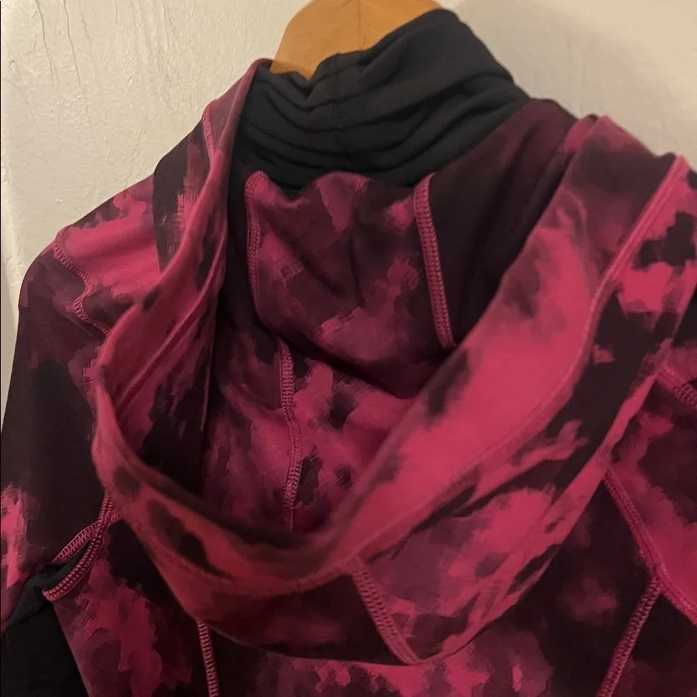 Lululemon Athletica pink and Black Zip-Up Hoodie